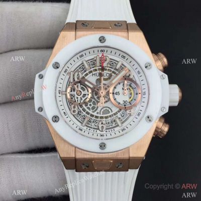 Swiss Hublot Big Bang Unico King Chronograph 45.5mm Watch Rose Gold and Ceramic